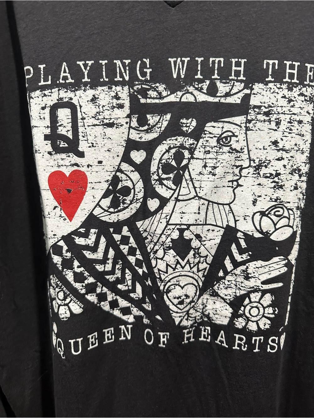 Texas True gray vneck graphic tee Sz L